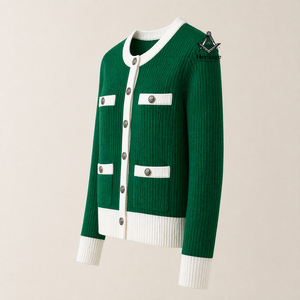 HMR เสื้อสเวตเตอร์ถักมีกระดุมแบบถักสำหรับสตรีในมหาวิทยาลัย - Product Image 2