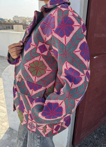 Authentic Vintage <b>Kantha</b> Cotton <b>Jacket</b> – Reversible Hand-Stitched Quilted Coat, Unique Ethnic Wear - Product Image 3