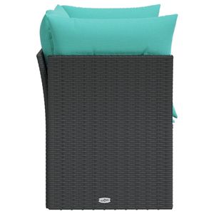 Divano da Giardino a 2 Posti in Polyrattan Nero con Cuscini Modello D0100H5TTT6 - Product Image 5