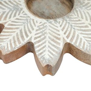 Handcrafted Wooden Flower <b>Tealight</b> Candle <b>Holder</b> Decorative Floral Candle Stand for Home Table Decor - Product Image 2
