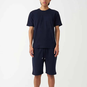 Nuevo Conjunto de Camiseta y Pantalones Cortos Deportivos Casuales de Verano para Hombre con Logotipo Personalizado, de Color Sólido y Hombros Caídos, Conjunto de 2 Piezas para Hombre - Product Image 1