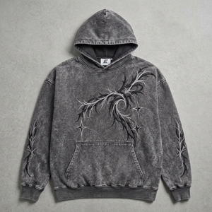 เสื้อฮู้ดดี้วินเทจสำหรับผู้ชาย ผสมผสานการตัดเย็บที่ทนทาน ดีไซน์สีซีดจาง และวัสดุที่นุ่มสบาย เหมาะสำหรับแฟชั่นลำลองและตลาดค้าปลีก - Product Image 5