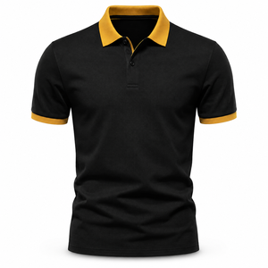 Fabricant OEM – Maillot sportif personnalisé avec logo imprimé en relief, coupe athlétique, design à patte de boutonnage, en coton mercerisé - Product Image 1