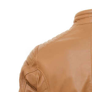 Vente directe d'usine, veste en cuir décontractée pour homme de haute qualité, style streetwear, avec tissu léger, veste d'hiver - Product Image 5