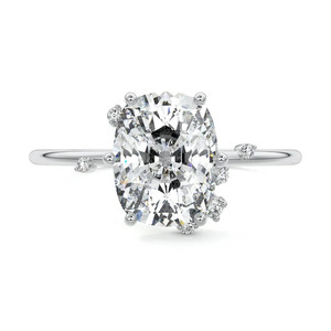 IGI Certified <b>Cushion</b> Cut Lab Grown Diamond Solitaire Engagement <b>Ring</b> Rhodium 10K 14K 18K Gold 925 935 Silver <b>Wedding</b> Party - Product Image 2
