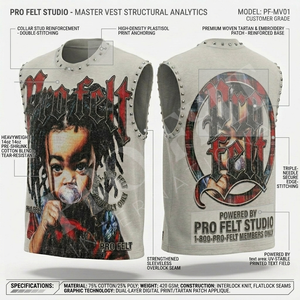 Dernier design, débardeur sans manches sur mesure pour homme, style punk, coton clouté, streetwear décontracté, t-shirts légers d'été - Product Image 3