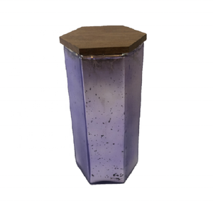 Custom Colors Wholesale Bulk Purple Fancy Glass Handmade <b>Decorative</b> Multi-purpose Silver Mercury Candle <b>Jar</b> with Mango Wood Lid - Product Image 1