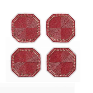 Sous-verres brodés de perles de verre faits à la main, forme ronde, écologiques, réutilisables, tapis de table - Product Image 1