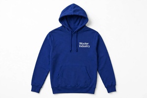 เสื้อฮู้ดดี้สีน้ำเงินสำหรับผู้ชาย พิมพ์ลายสกรีนตัวอักษรตามสั่ง มีกระเป๋าจิงโจ้ ทรงปกติ ผ้าฝ้าย 100% ระบายอากาศได้ดี - Product Image 2