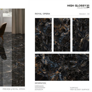 Carreaux de porcelaine contemporains à surface très brillante, dimensions 60x120cm, 600x1200mm, 24x48, pour espaces intérieurs de luxe - Product Image 1