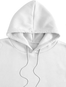 Sweat-shirt à capuche blanc surdimensionné avec nœud imprimé léopard au dos, pull décontracté unisexe en tricot - Product Image 4