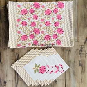 แผ่นรองจานและผ้าเช็ดปากพิมพ์ลายด้วยมือ - ซื้อแผ่นรองจานพิมพ์ลายตามสั่ง, ผ้าปูโต๊ะวาดลายด้วยมือ, แผ่นรองจานและผ้าเช็ดปากลายพิมพ์ด้วยมือแบบสำเร็จรูป - Product Image 3