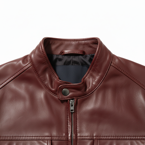Factory Direct Sale Burgandy Color <b>Men</b> Leather <b>Jacket</b> <b>Light</b> Weight <b>Men</b> Leather <b>Jacket</b> Plus Size Leather <b>Jacket</b> - Product Image 6