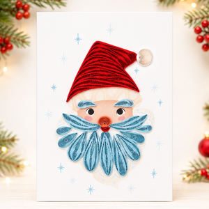 Carte de vœux de Noël en quilling Père Noël en gros, faite à la main, de haute qualité, fabricant OEM/ODM, papeterie, carte cadeau - Product Image 1
