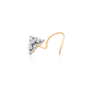 Anillo de Nariz de Oro Sólido de 18K para Mujer, con Diamante Natural Redondo, Joyería de Lujo para Piercing, Regalo Religioso para Aniversario o Uso Diario - Product Image 1