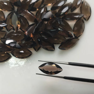 ควอตซ์สีน้ำตาลธรรมชาติ 14x7 มม. ทรงมาร์คีส์ คุณภาพดีที่สุด พลอยหลวมสำหรับทำเครื่องประดับ รีดดิ้งเมาน์เทน เจมส์ R10SMQMQCT147 - Product Image 1