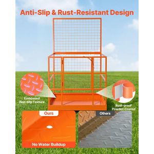 Gabbia di Sicurezza per Carrello Elevatore Resistente 48.2 X 45.2 Pollici Capacità 1400 Libbre Piattaforma di Lavoro Pieghevole - Product Image 5