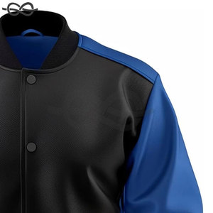 Customised Men's Polyester Breathable Mandarin Collar Varsity Jacket Fashionable Loose Casual Letterman Patch Baseball <b>Coat</b> - Product Image 5