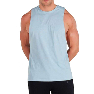 Camiseta sin mangas para hombre, de algodón tejido liso, oversize, transpirable, ecológica, ligera, con cuello redondo, corte holgado, estilo deportivo, teñida en prenda, de corte cropped y boxy. - Product Image 6