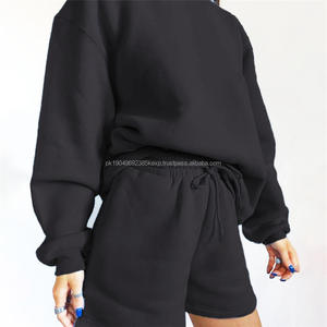 Ensemble de survêtement décontracté unisexe pour la gym et le jogging, avec sweat à capuche et short personnalisés pour femme, logo 3D pour impression en relief et broderie décorative, design à capuche - Product Image 5