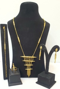 Arabian Collection Dubai 24KT Gold Plated Women's Jewelry Set Unique Best-Selling Tunisian Libyan Preferred Design 2GRM Gold - Product Image 5