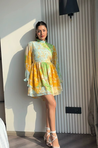 Nuevo Vestido Tipo Playsuit Ecológico con Estampado Floral Satinado, Estilo Línea A, Informal, para la Noche o la Playa, Venta al Por Mayor para Mujer - Product Image 2