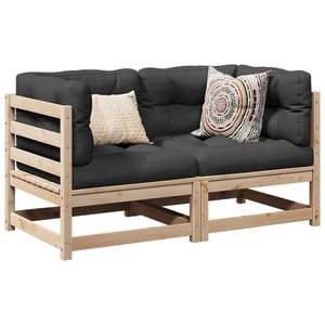 Conjunto de Sofás Modulares Medianos para Jardín, Madera de Pino Natural Sólida, Muebles Resistentes para Exteriores - Product Image 1