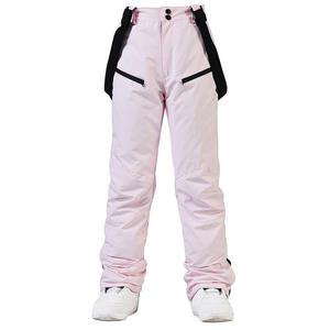 Pantalones de esquí impermeables y cortavientos de cintura alta para mujer, overoles de snowboard para invierno, pantalones de nieve con logo personalizado. - Product Image 2