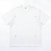 T-shirt décontracté pour homme en coton/fibre de bambou, coupe ajustée, tissu tricoté, motif brodé, motif uni, logo frontal, respirant, séchage rapide