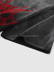 Meilleures ventes T-shirt vintage à manches mi-longues délavé pour hommes Streetwear personnalisé motif de lettres en jersey tricoté surdimensionné - Product Image 4