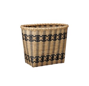 Cesta de ratán natural y negro de moda, contenedor de almacenamiento tejido a mano, cesto decorativo para un estilo de hogar contemporáneo. - Product Image 1