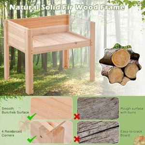 Jardinera Elevada de Madera de 30/47 Pulgadas para Cultivar Verduras y Flores, Construcción Resistente para Jardín - Product Image 3