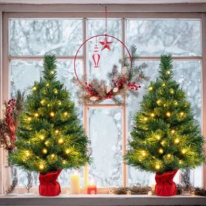 Árbol de Navidad Artificial Preiluminado de Abeto de 24 Pulgadas - Abeto Realista de Polietileno para Decoración de Interiores - Product Image 3