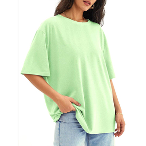 เสื้อยืดผู้หญิงไซส์ใหญ่ ขายส่ง เสื้อยืดแขนสั้นฤดูร้อน แห้งเร็ว ไม่ยับ ทรงหลวม คอกลม - Product Image 1