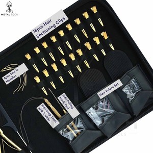 Complete Hair Extension Styling <b>Tool</b> Set With Hair Sectioning Clips Pulling Needle Pliers Comb and Storage Organizer Pouch - Product Image 5