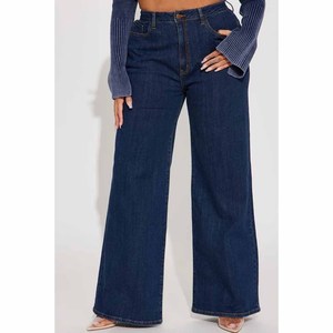 Summer Simple Casual Distressed High Waist Denim Pants <b>Women</b> High Waist Wide Leg Straight <b>Stretch</b> <b>Jeans</b> - Product Image 3