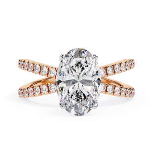 Luxury 1.20ct Oval Brilliant Lab Diamond <b>Ring</b> Pave Gallery 18K Gold Vermeil Ethical Sustainable Full Pave Jewelry Band - Product Image 4