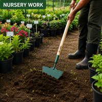 Bêche de jardin en acier au carbone avec manche en bois |   Pelle à main pour planter, désherber, cultiver le sol, pour la ferme, la cour et l'extérieur