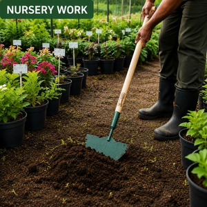 Bêche de jardin en acier au carbone avec manche en bois |   Pelle à main pour planter, désherber, cultiver le sol, pour la ferme, la cour et l'extérieur - Product Image 4