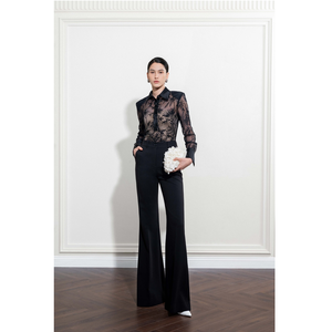 Nueva Tendencia 2026 Camisa Elegante para Mujer con Puños en las Mangas, Blusas y Camisas de Mujer con Encaje Floral, Ropa de Mujer para Verano - Product Image 1