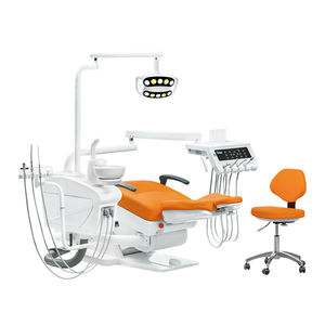 Fauteuil dentaire électrique ergonomique de qualité supérieure à prix avantageux, avec éclairage LED italien <span class=keywords><strong>en</strong></span> plastique et crachoir <span class=keywords><strong>en</strong></span> céramique rotatif à 90° pour le secteur dentaire - Product Image 4