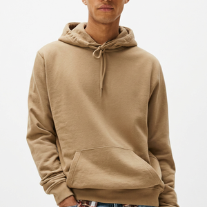 Sudadera con Capucha de Invierno Bordada, 80% Algodón, 20% Poliéster, Hombros Caídos, Cuello Cruzado, Puños y Dobladillo Acanalados, Verde Polvo - Product Image 2
