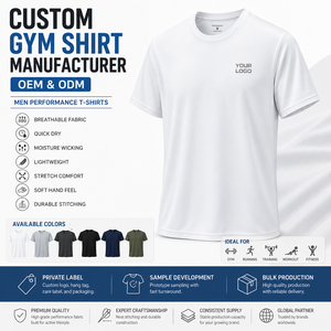 T-shirt de performance blanc à manches courtes pour homme, séchage rapide, col rond, coupe classique, décontracté, avec logo imprimé sur le devant - Product Image 1