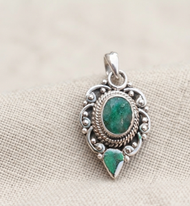 Natural Green <b>Emerald</b> 925 Sterling Silver Bezel Setting <b>Pendant</b> Yellow Gold Rose Gold Plated Handmade Vintage Gemstone Jewelry - Product Image 6