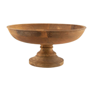 Elegante tazón de madera con forma redondeada de madera natural de mango para servir, regalar, decorar o para eventos. - Product Image 1