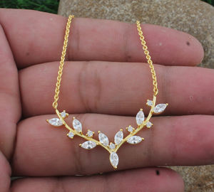 Collier en argent 925 plaqué platine de luxe, serti de zircone cubique de forme marquise vintage, fait à la main, breloques, AAA+, unisexe, bijoux d'anniversaire - Product Image 6