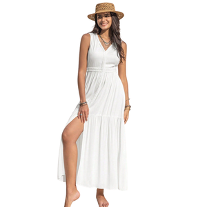 Vestido Maxi Floral con Aberturas para Mujer, Vestido de Verano para Vacaciones - Product Image 1