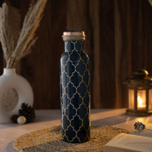 Botella de Cobre para Beber de Calidad de Exportación, Hecha a Mano, Botella Ayurvédica para el Bienestar, Proveedor - Product Image 1