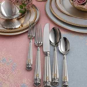 Wedding Spoon Portability Steel <b>Flatware</b> Mirrored Stainless Steel Cutlery <b>Flatware</b> Set Metal Fork and Wedding Spoon From India - Product Image 1