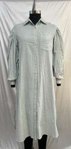 Vestidos Casuales Cómodos para el Día a Día, Vestido Midi de Verano hasta la Rodilla, de Algodón Seersucker con Estampado a Cuadros, para Mujer - Product Image 2